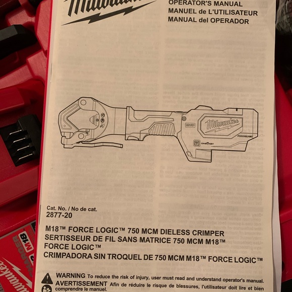 Milwaukee fuel crimper model number 2877-22 - Picture 5 of 5